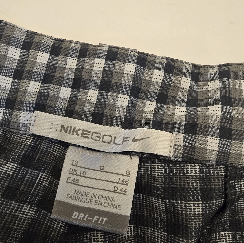 Nike Golf Dri Fit Women's Shorts Plaid Green Gray Size 12 - Picture 13 of 17